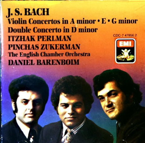 J.S. Bach*, Itzhak Perlman, Pinchas Zukerman, Daniel Barenboim, English Chamber Orchestra : Violin Concertos In A Minor, E, G Minor; Double Concerto In D Minor (CD, Comp, RE)