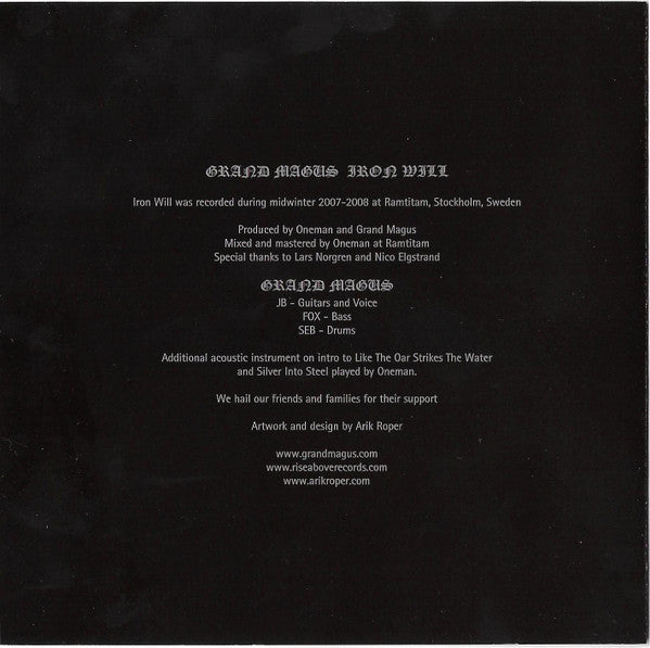 Grand Magus : Iron Will (CD, Album, RP)