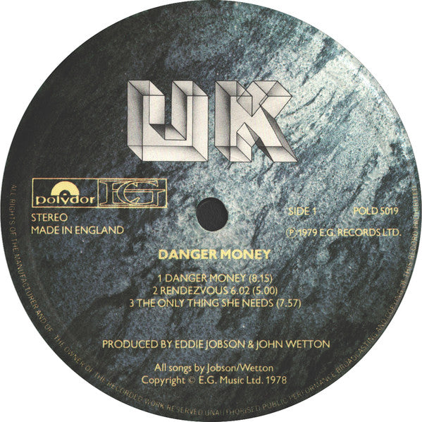 UK (3) : Danger Money (LP, Album)