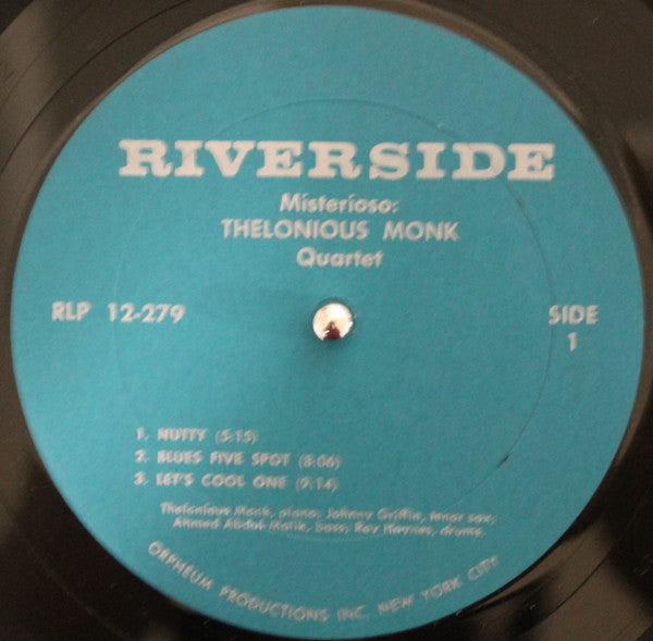 The Thelonious Monk Quartet : Misterioso (LP, Album, Mono, RE)