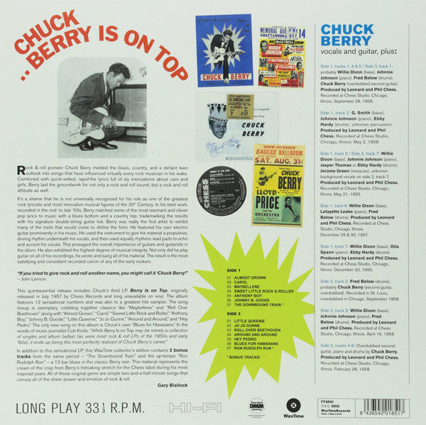 Chuck Berry : Berry Is On Top (LP, Album, Mono, Ltd, RE)