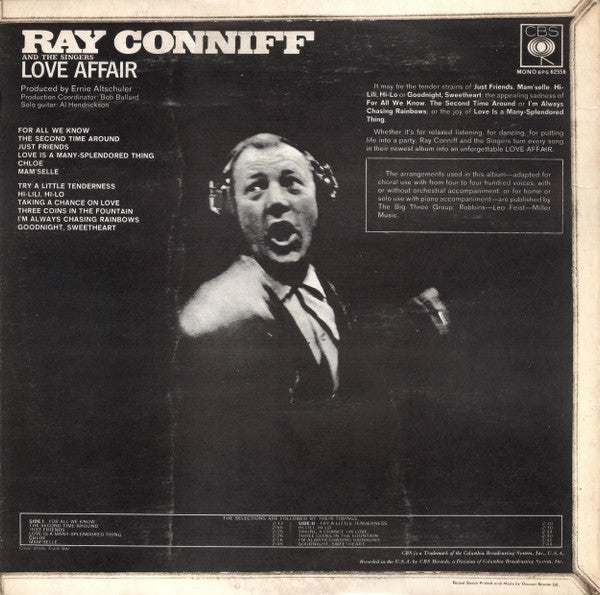 Ray Conniff And The Singers : Love Affair (LP, Album, Mono)