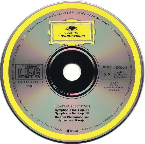 Beethoven* - Karajan* - Berliner Philharmoniker : Symphonien 1 & 2 (CD, Album)
