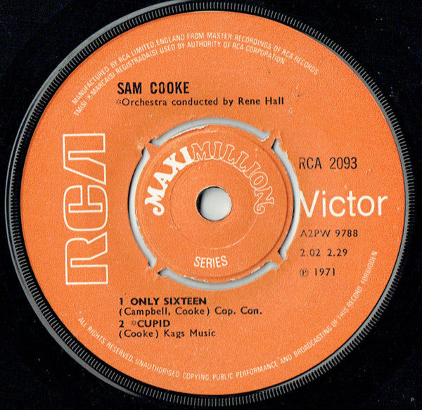Sam Cooke : Twistin' The Night Away (7", Maxi, RE, 4 P)