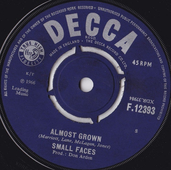 Small Faces : Hey Girl (7")
