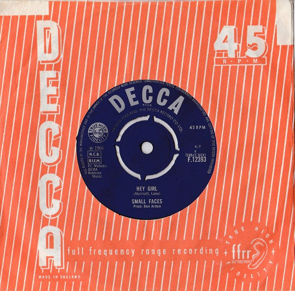 Small Faces : Hey Girl (7")