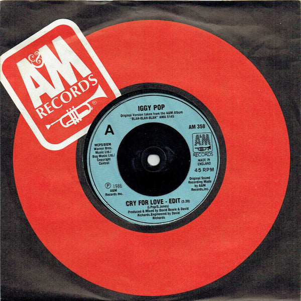 Iggy Pop : Cry For Love (7", Com)
