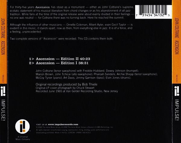 John Coltrane : Ascension (CD, Album, Comp, RE, Dig)