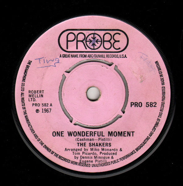 The Shakers (2) : One Wonderful Moment / Love, Love, Love (7", Single)