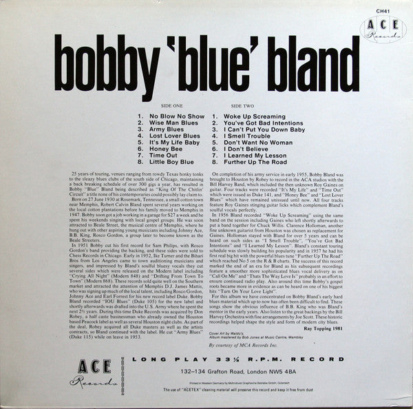 Bobby "Blue" Bland* : Woke Up Screaming (LP, Comp, Mono, RE)