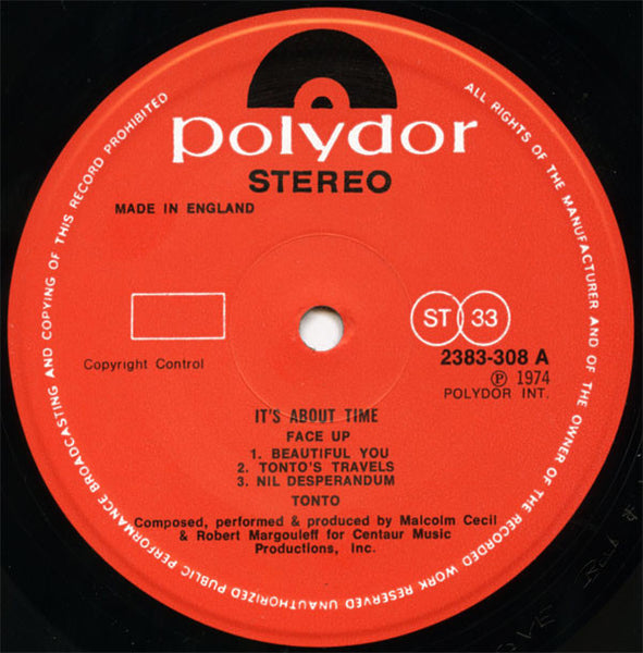 Tonto* : It's About Time (LP, Album)
