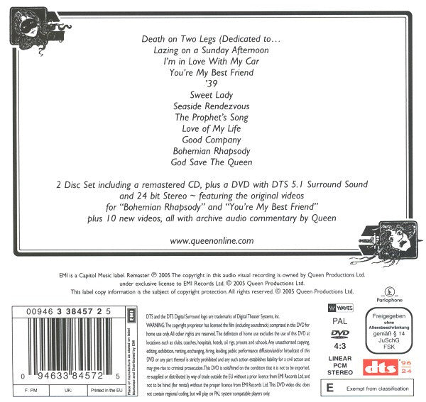 Queen : A Night At The Opera (CD, Album, RM + DVD-V, Multichannel, PAL + S/Editi)