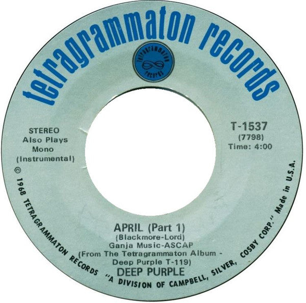 Deep Purple : Hallelujah (I Am The Preacher) (7", Single, Ter)