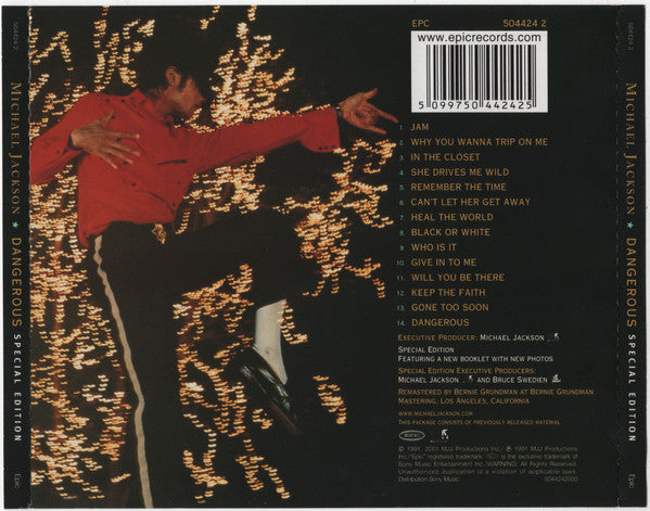 Michael Jackson : Dangerous (CD, Album, RE, RM, S/Edition)