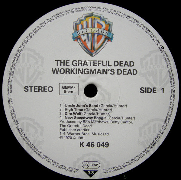 Grateful Dead* : Workingman's Dead (LP, Album, RE)
