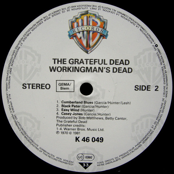Grateful Dead* : Workingman's Dead (LP, Album, RE)