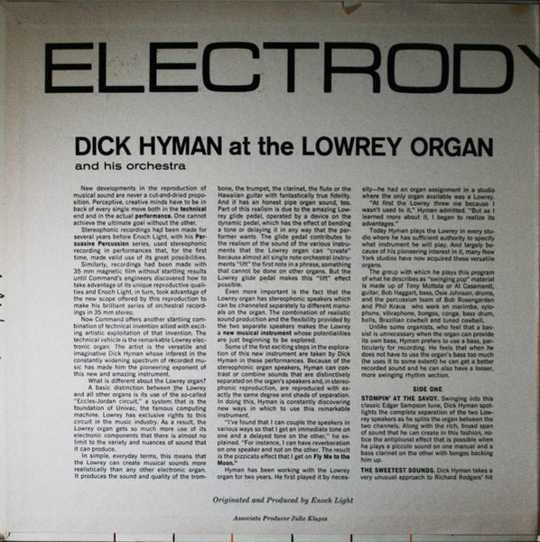 Dick Hyman And His Orchestra : Electrodynamics (LP, Album, Gat)