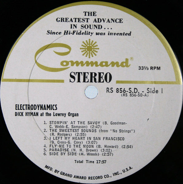 Dick Hyman And His Orchestra : Electrodynamics (LP, Album, Gat)