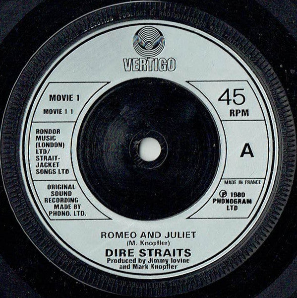Dire Straits : Romeo And Juliet (7", Single, Sil)
