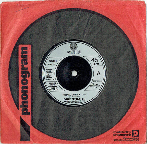 Dire Straits : Romeo And Juliet (7", Single, Sil)