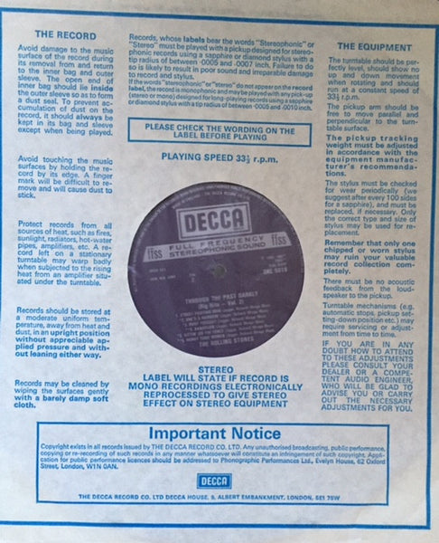 The Rolling Stones : Through The Past, Darkly (Big Hits Vol. 2) (LP, Comp, RE, Squ)