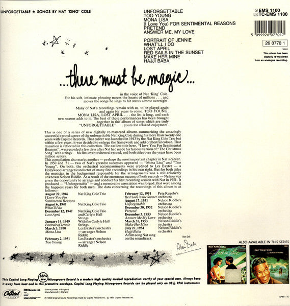 Nat King Cole : The Capitol Years (LP, Album, Mono, RE, RM + LP, Album, Mono, RE, RM )