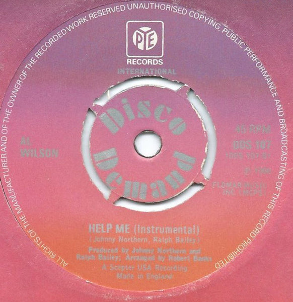 Al Wilson (11) : Help Me (7", Single, RE, 4-P)