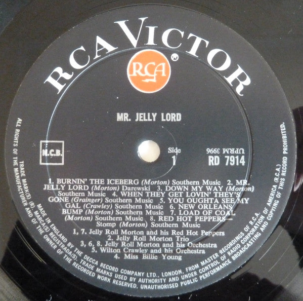 Jelly Roll Morton : Mr. Jelly Lord (LP, Comp, Mono)