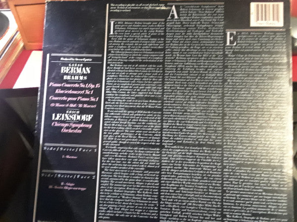 Lazar Berman, Erich Leinsdorf, Chicago Symphony Orchestra, Johannes Brahms : Piano Concerto No. 1 (LP, Album)