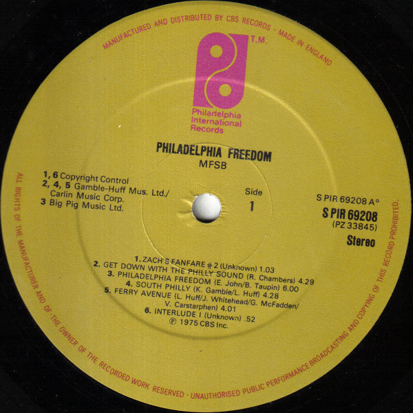 MFSB : Philadelphia Freedom (LP, Album)