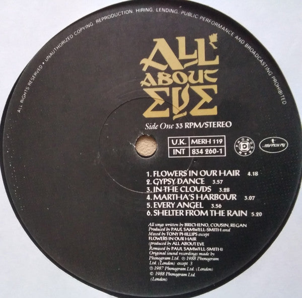 All About Eve : All About Eve (LP, Album, JA )
