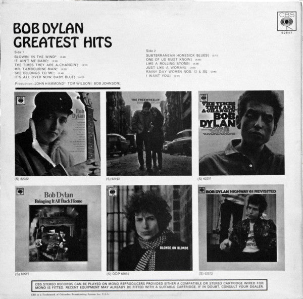 Bob Dylan : Greatest Hits (LP, Comp, RE)