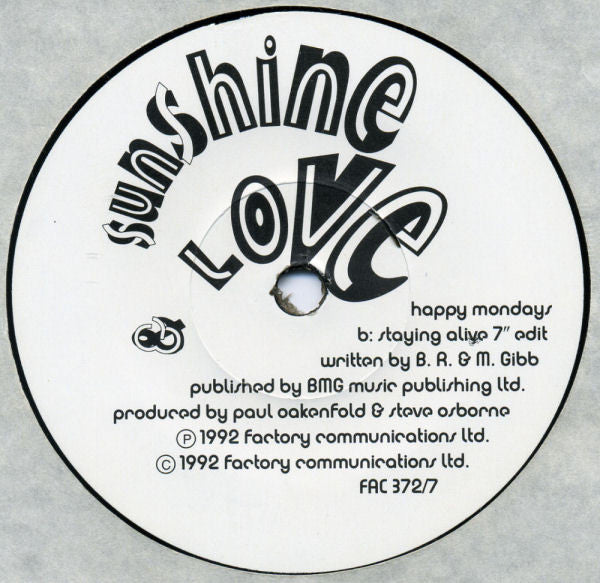 Happy Mondays : Sunshine & Love (7", Single)