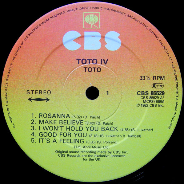Toto : Toto IV (LP, Album)