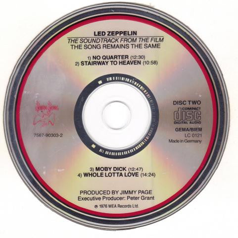 Led Zeppelin : The Soundtrack From The Film The Song Remains The Same (2xCD, Album, RE)