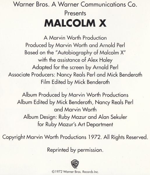 Various : Malcolm X - Music And Dialogue From The Original Soundtrack Of The Motion Picture (CD, Album)