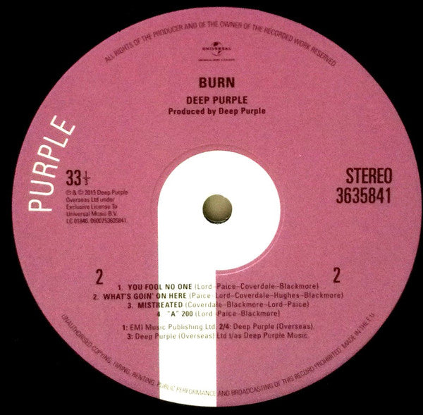 Deep Purple : Burn (LP, Album, RE, RM, 180)
