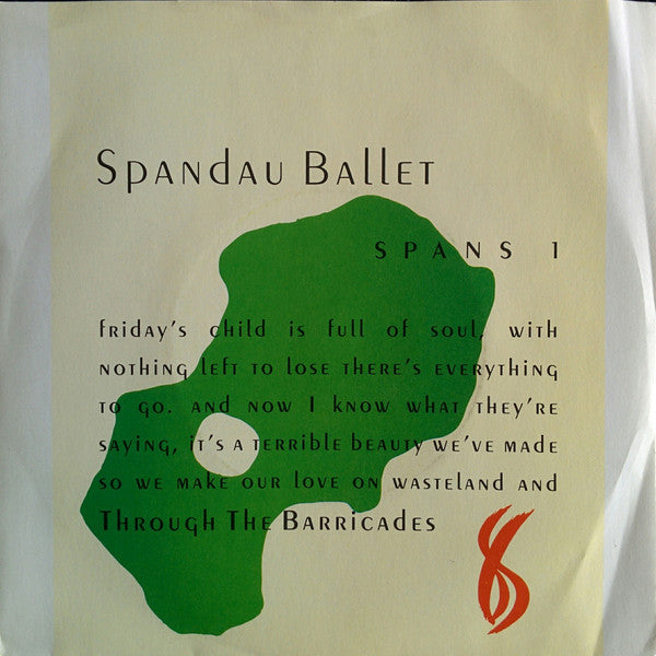 Spandau Ballet : Through The Barricades (7", Single)