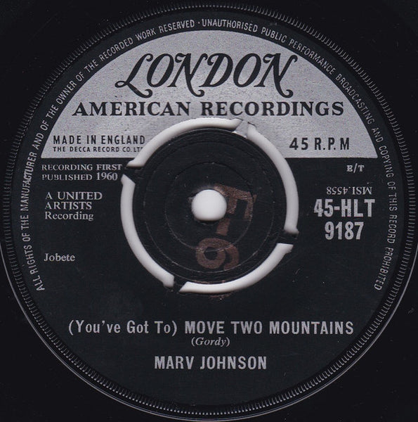 Marv Johnson : (You've Got To) Move Two Mountains / I Need You (7")