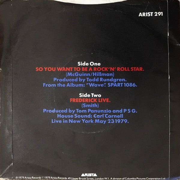 Patti Smith Group : So You Want To Be A Rock'n'Roll Star (7", Single)