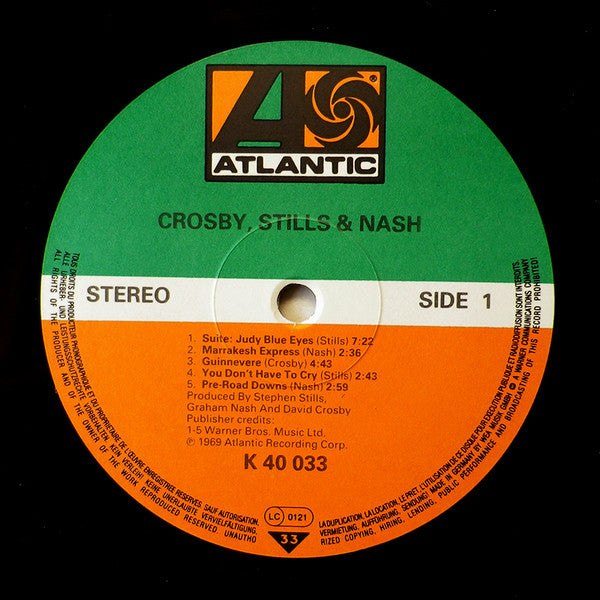 Crosby, Stills & Nash : Crosby, Stills & Nash (LP, Album, RE)