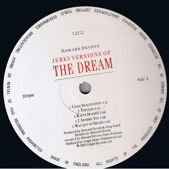 Howard Devoto : Jerky Versions Of The Dream (LP, Album)