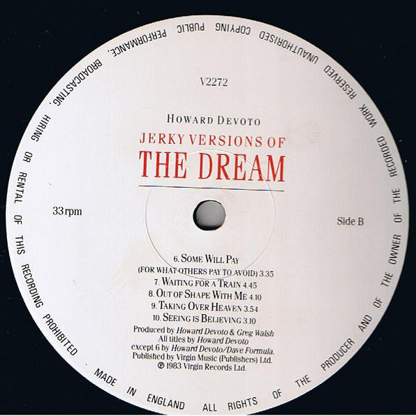 Howard Devoto : Jerky Versions Of The Dream (LP, Album)