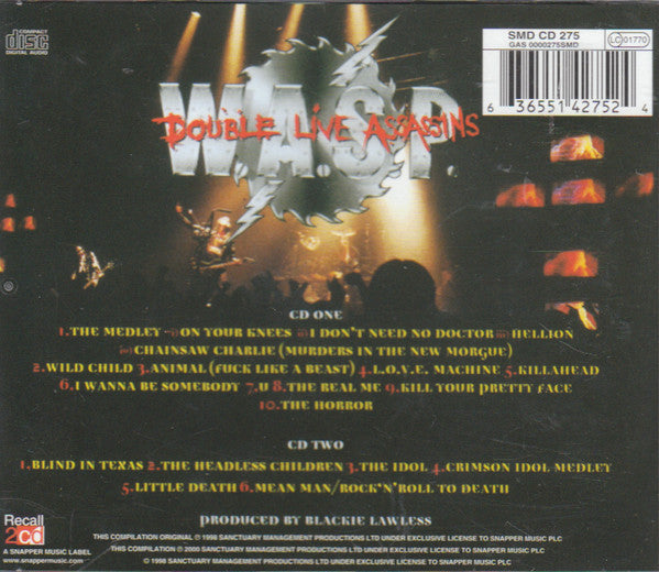 W.A.S.P. : Double Live Assassins (2xCD, Album, RP)