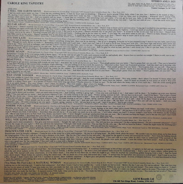 Carole King : Tapestry (LP, Album, Sil)