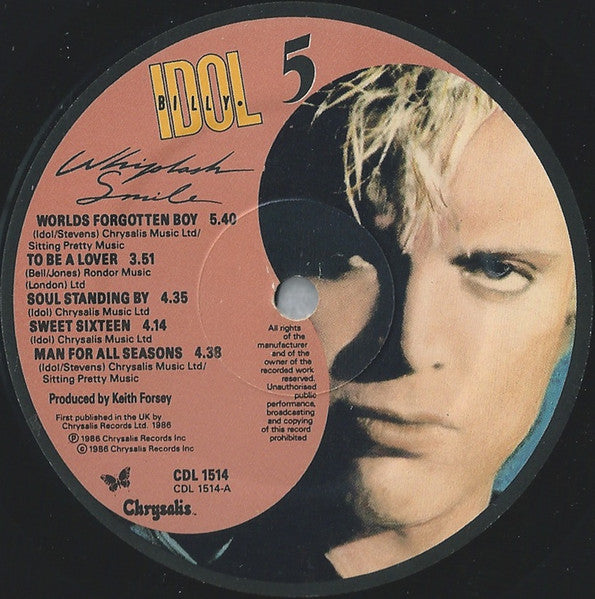 Billy Idol : Whiplash Smile (LP, Album, Lyn)