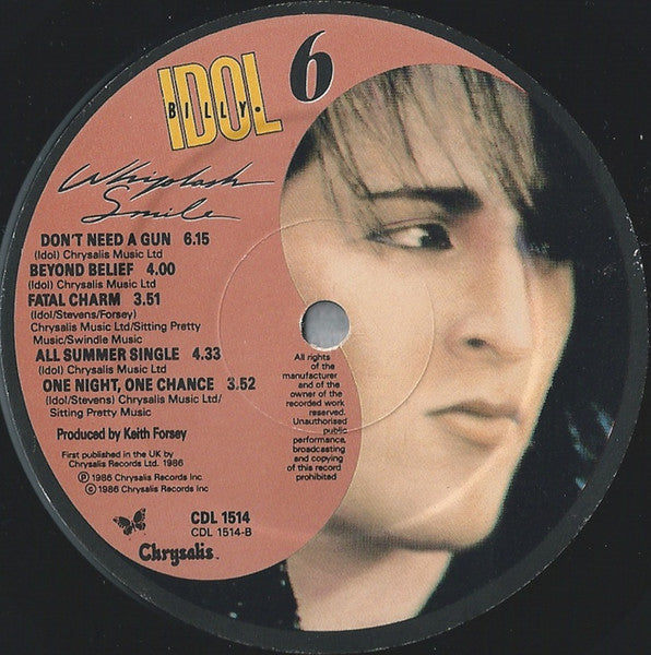 Billy Idol : Whiplash Smile (LP, Album, Lyn)