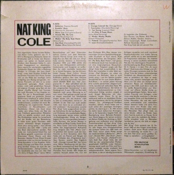 Nat King Cole : Nat King Cole (LP, Comp, Mono, RE)