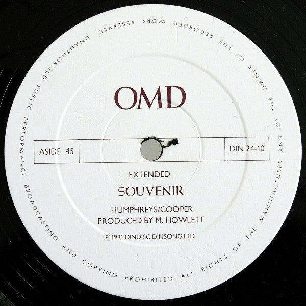 Orchestral Manoeuvres In The Dark : Souvenir (Extended) (10")