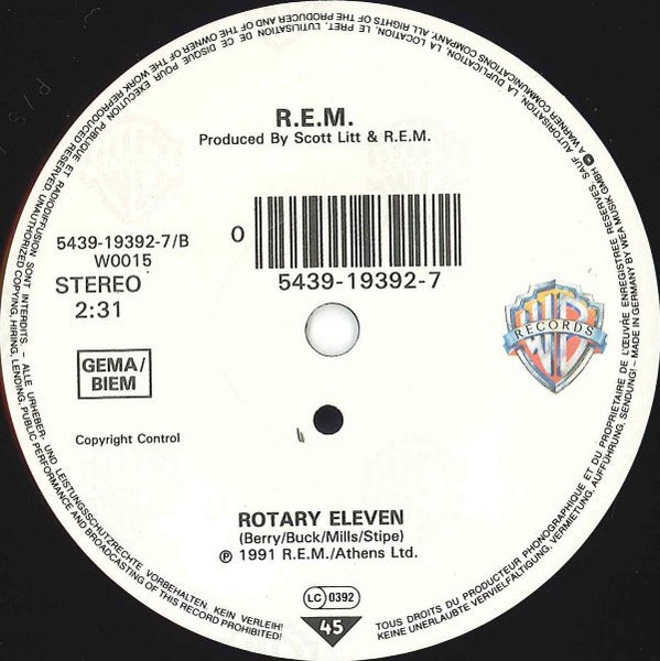 R.E.M. : Losing My Religion (7", Single)